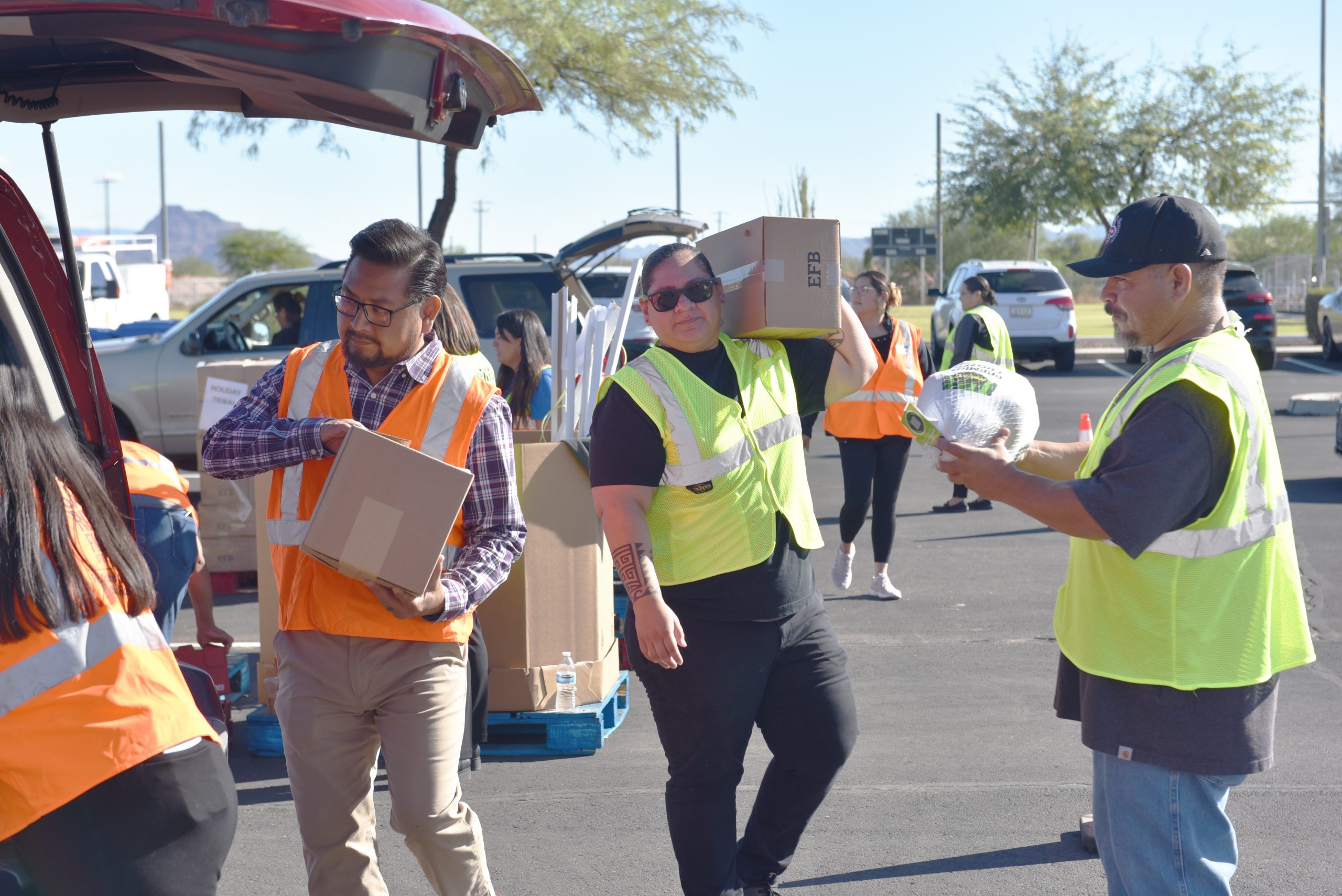 St. Mary’s Food Bank Gives Away Turkeys at SRPMIC