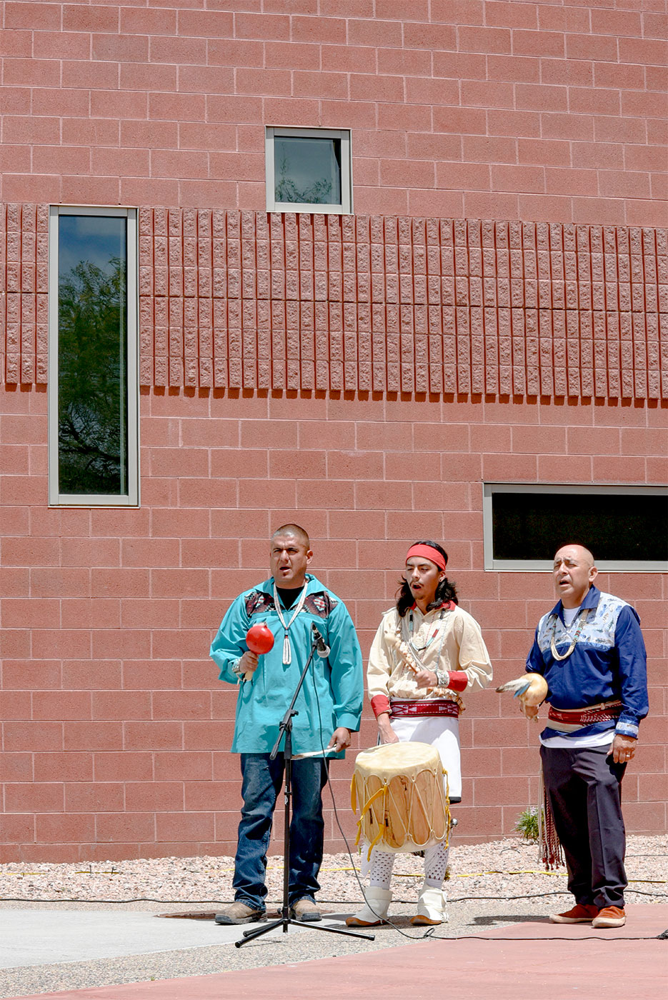 Ysleta del Sur Pueblo Dancers Visit the Two Waters Complex for a Daytime Performance