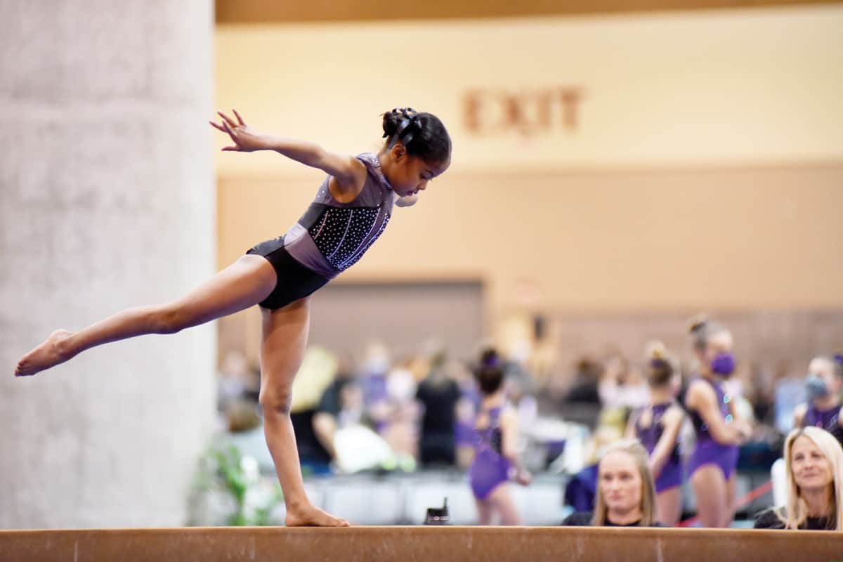 Six-Year-Old Gymnast Competes in First Competition