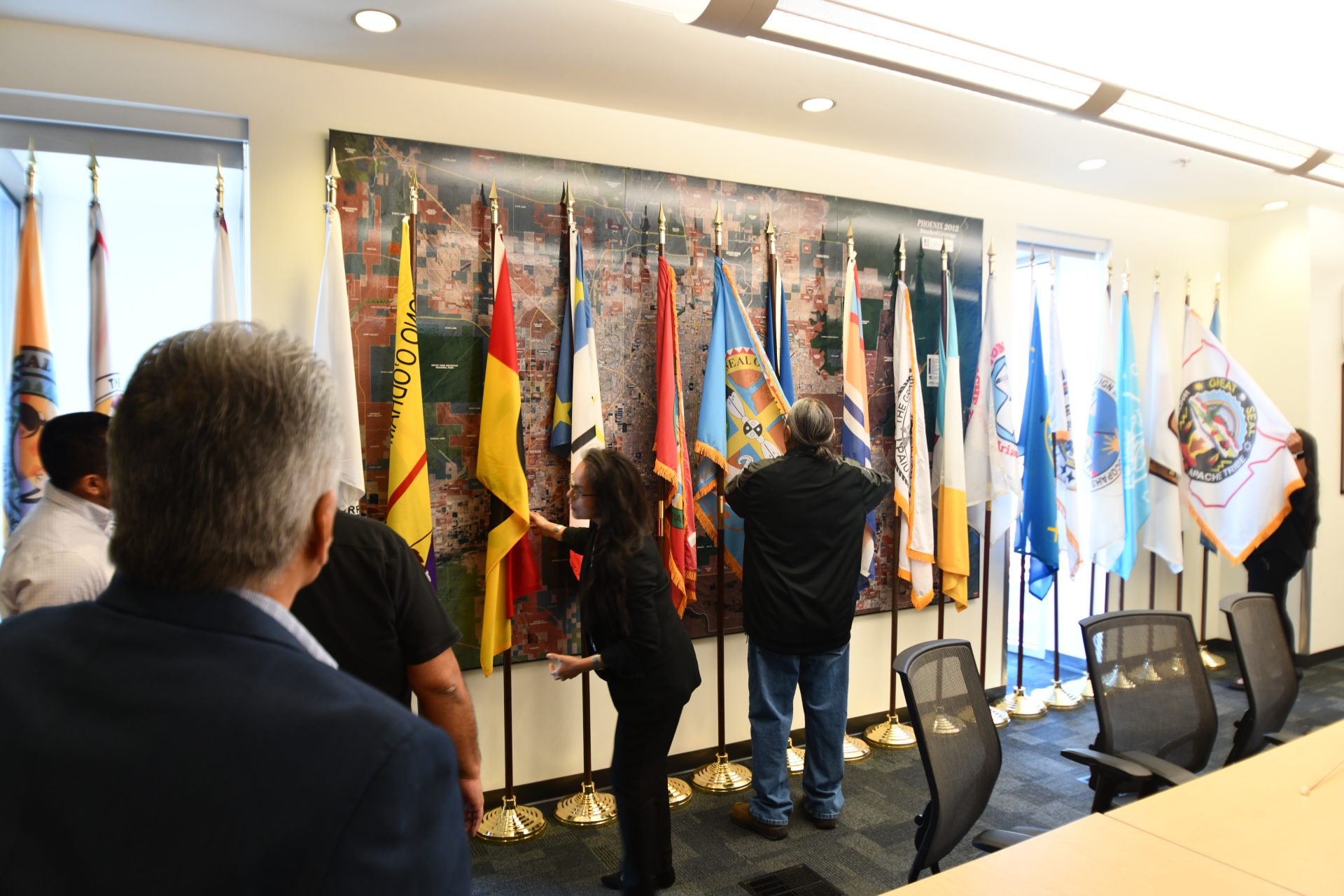 Online Exclusive: SRPMIC Becomes Temporary Sanctuary for Veterans Affairs Tribal Flags