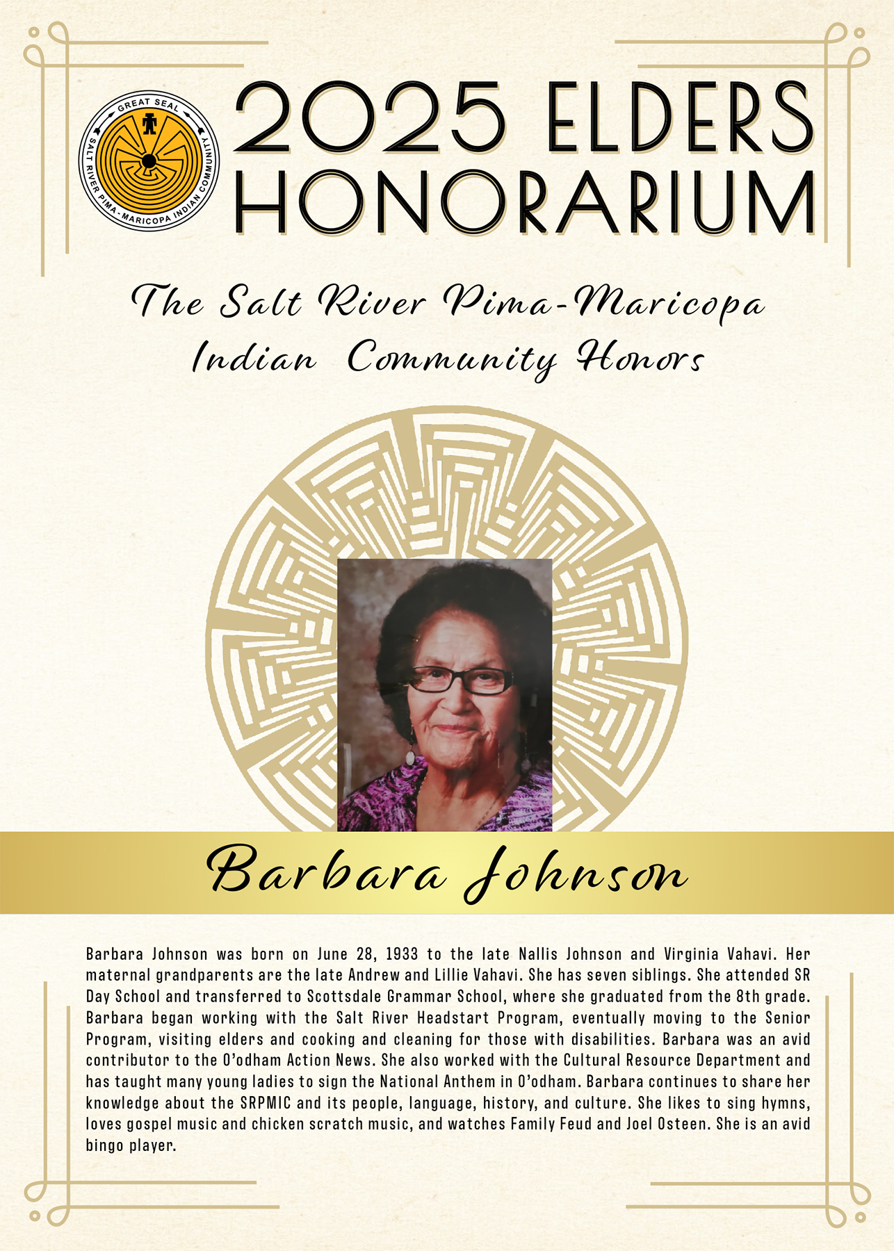 SRPMIC Honors Community Seniors Aged 90+ SRPMIC Honors Community Seniors Aged 90+
