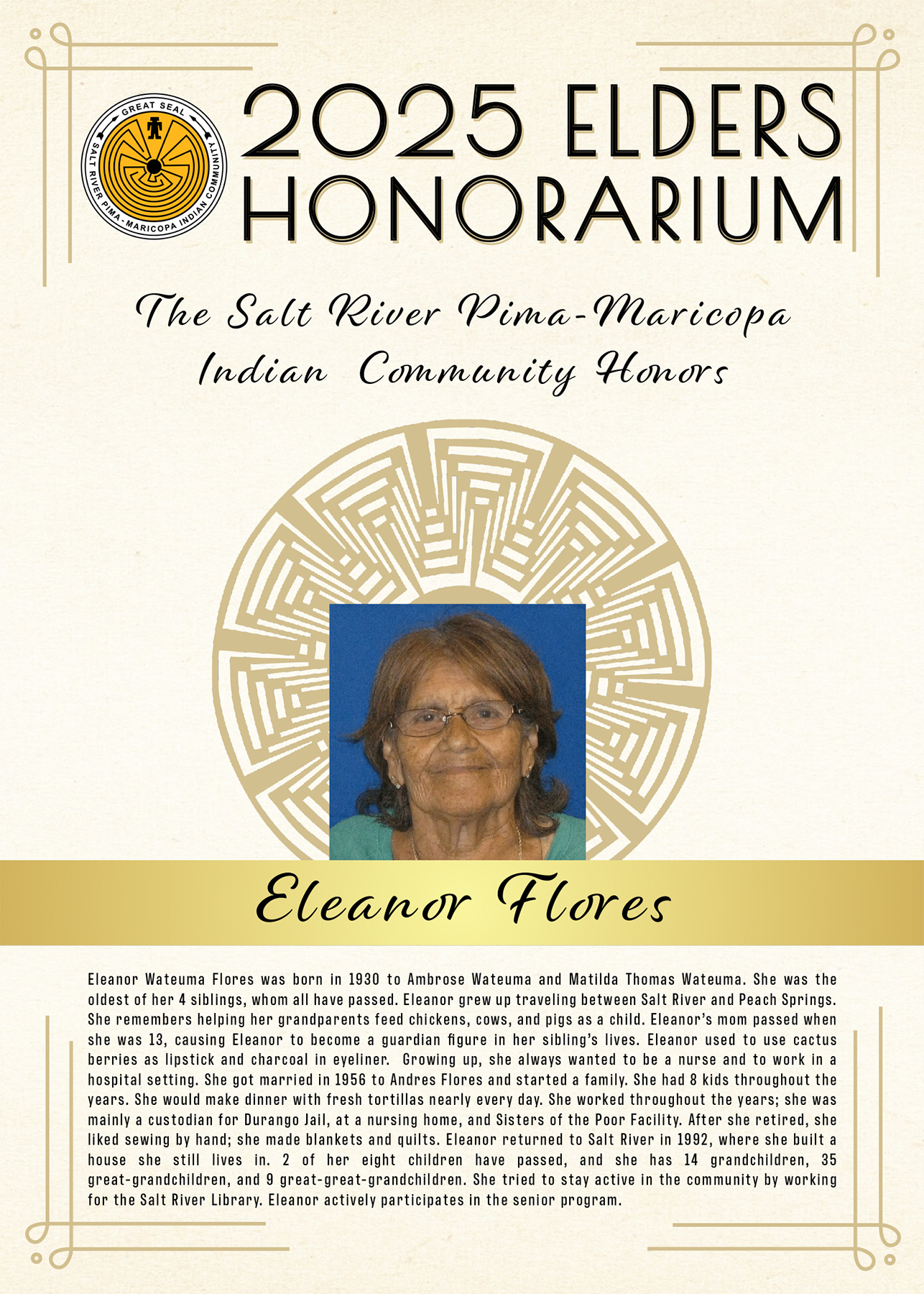 SRPMIC Honors Community Seniors Aged 90+ SRPMIC Honors Community Seniors Aged 90+