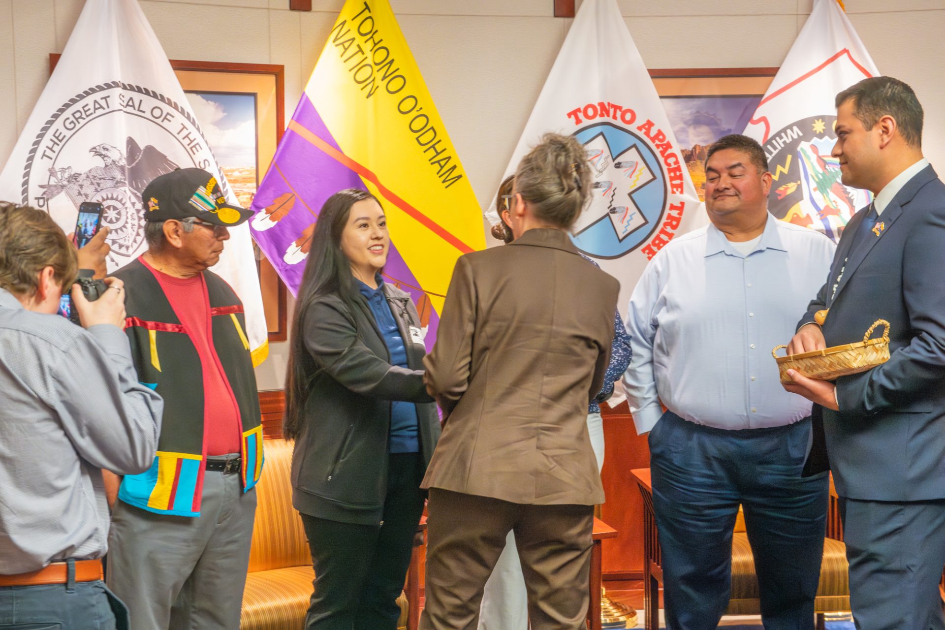 Tribal Veterans Meet with Arizona Governor to See Removed Flags Tribal Veterans Meet with Arizona Governor to See Removed Flags