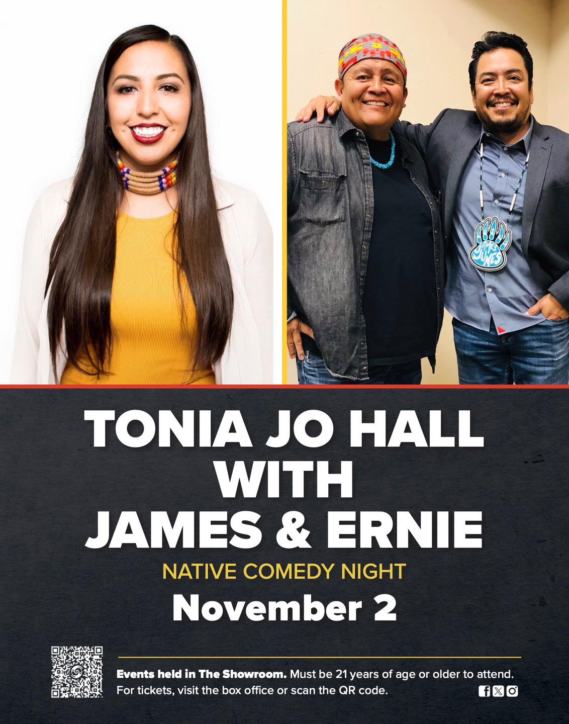 Online Exclusive: Native Comedy Night with Tonia Jo Hall and James & Ernie Online Exclusive: Native Comedy Night with Tonia Jo Hall and James & Ernie