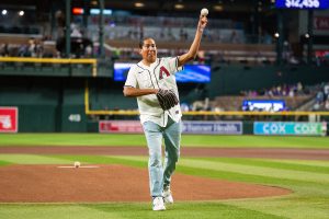 Ben Anton Throws Out Ceremonial First Pitch at Diamondbacks’ Season Finale