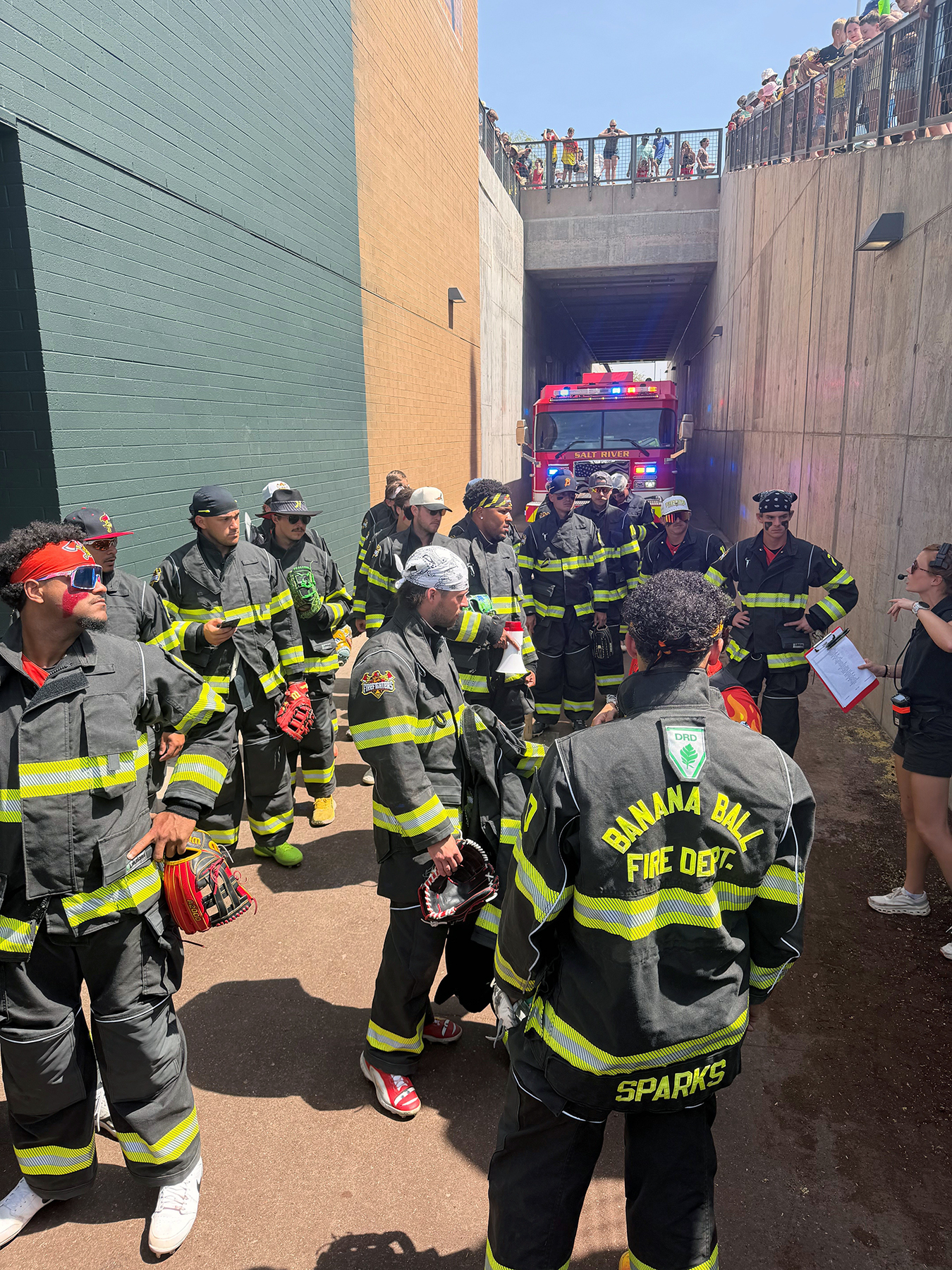 SRFD Firefighter Recognized at Banana Ball Game