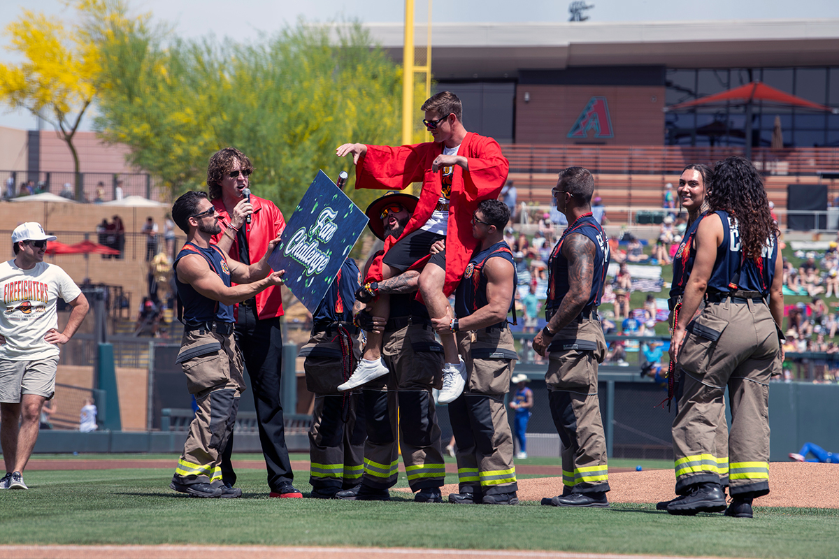 SRFD Firefighter Recognized at Banana Ball Game