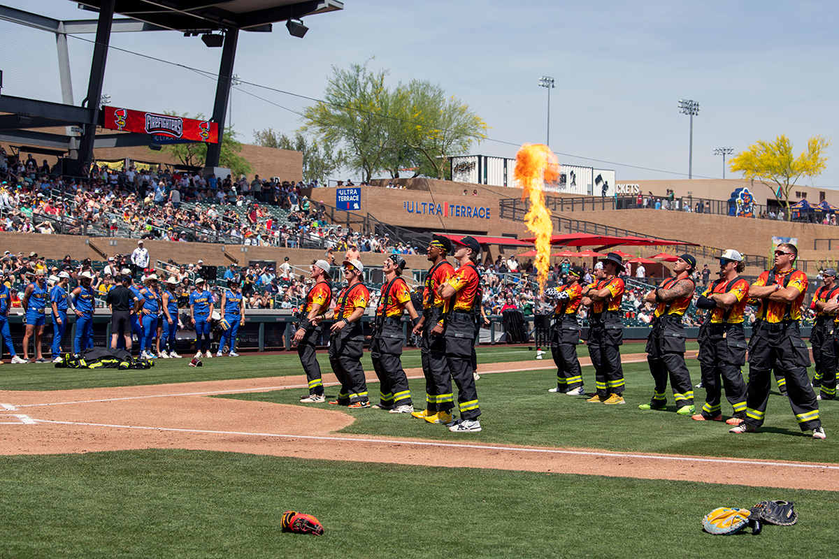 SRFD Firefighter Recognized at Banana Ball Game